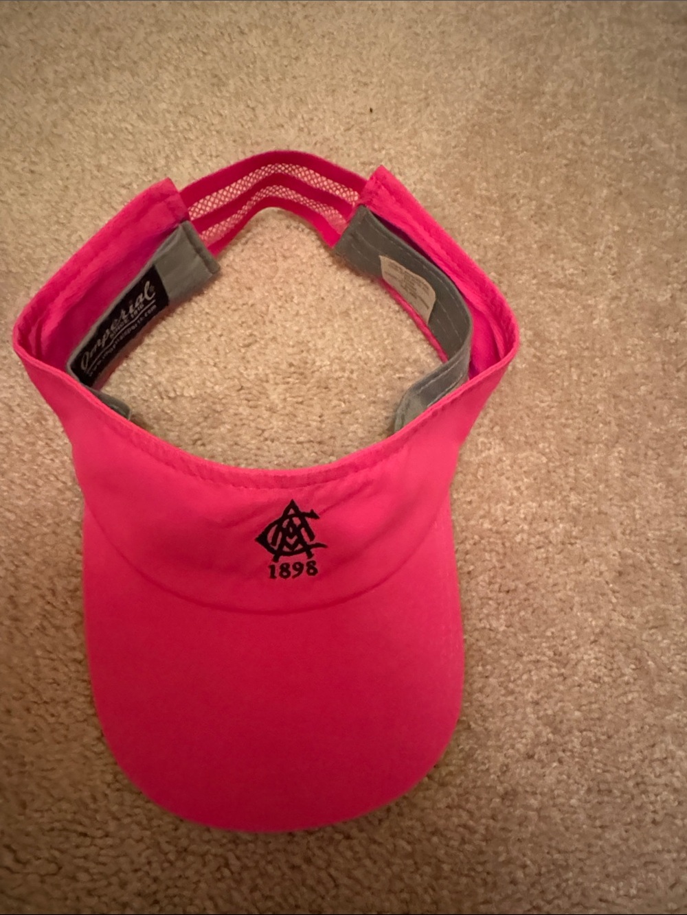 Pink Visor Hat with Embroidered Logo
